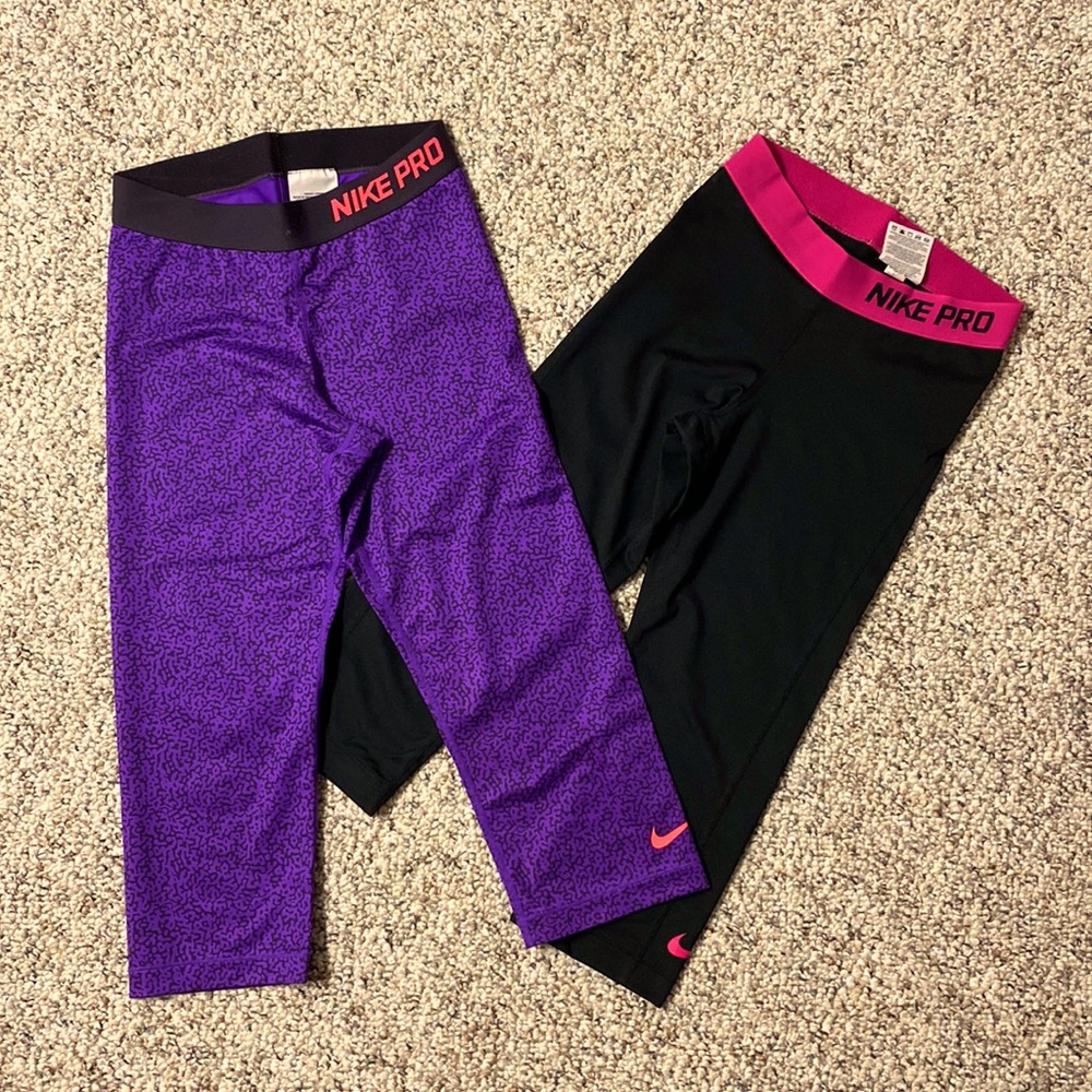 2 pairs Nike Pro Dri-fit capri pants